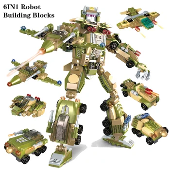 6IN1 Robot Igrača Deformacije Mesto Inženiring Kopač Avto, Tovornjak Fant Otrok gradniki Nastavite logoINGlys Robot Igrača avto