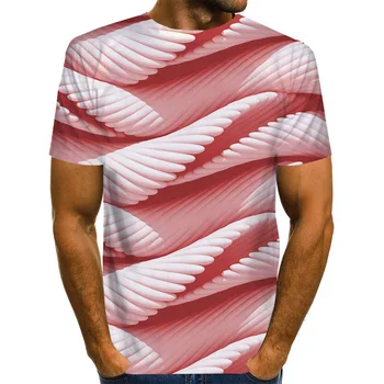 6XL Plus Velikost Moški Majica s kratkimi rokavi Sreetwear Poletje Vrhovi Digitalni Tisk T-majice Moški Povzetek Whirlpool Moške 3D Majice Oversize Tee