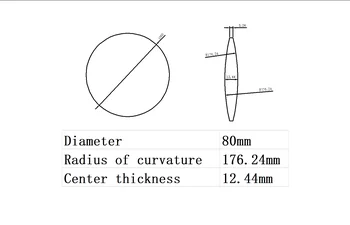 80 mm optični lentikularan objektiv K9 belo steklo povečevalno lečo Domače projektor Fizično industriji preizkusa pribor lentes