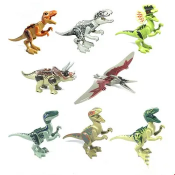 8pcs/set Jurassic Park, Dinozaver svetu Številke Tyrannosaurs Rex gradniki otroške Igrače Za Otroke