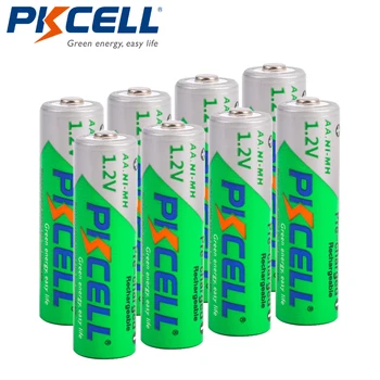 8Pcs/veliko PKCELL NIMH Baterije AA 1,2 V 2200mAh baterija za polnjenje Ni-MH Nizke Self-praznjenje Polnjenje Bateria Baterias+2pcs AA/AAA Baterije Škatle