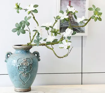 90 cm 10 cvetje umetno azaleas z podružnica, bela cuckoos dolgo steblo samovoljno upogibanje nove svilene rože