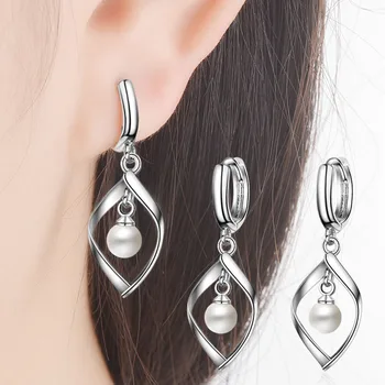 925 sterling srebro prišlekov modni, svetleči kristali ženske'stud uhani nakit za ženske ženski Anti alergijo poceni