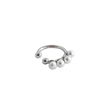 925 sterling srebro simulirani pearl posnetek na uhane za ženske earcuff, elegantna hlačnice posnetek uhani brez piercing nakit
