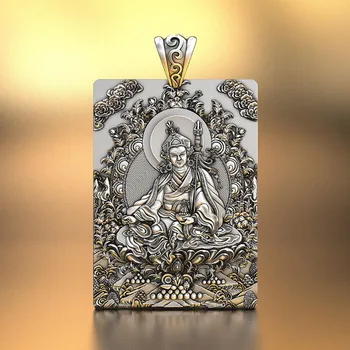 999 srebro Tibera Guru Padmasambha obesek tibera Lotus Buda obesek budistični Guru Padmasambhava Obesek Dobre Sreče