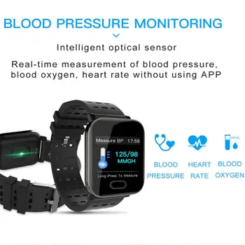 A6 Pametno uro s Srčnega utripa Fitnes Tracker Krvni Tlak Smartwatch