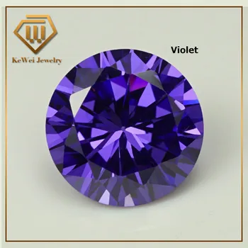 AAAAA Vijolične Barve 0,9 mm-je 3,75 mm Okroglo Obliko Sintetičnih Violet Kubičnih Cirkonij Kamen Za Nakit
