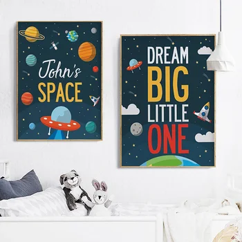Abeceda Arabski Planet Raketa Vesoljska Ladja, Ki Je Nordijska Plakatov In Fotografij Wall Art Platno Slikarstvo Stenske Slike Baby Otroci Soba Dekor