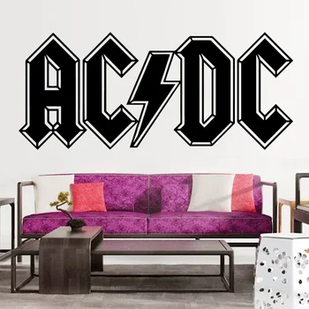 AC/DC ALBUM ANGUS YOUNG BON SCOTT ROCK BAND LOGOTIP WALL ART NALEPKE Stensko Nalepko Vinil Dekor Brezplačna Dostava