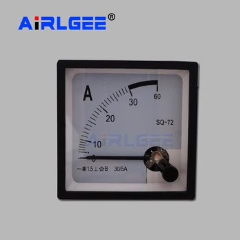 AC0-30A Razred 1.5 Trenutno Test Analogni Plošči Merilnik Amperemeter Bela Črna SQ-72