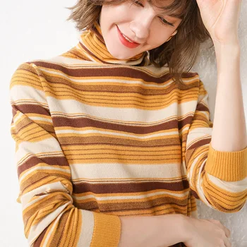 Adohon 2019 ženska pozimi puloverje in jeseni pleteni Puloverji Visoke Kakovosti Toplo Ženski Mozaik Turtleneck