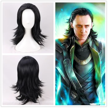 Advengers Loki cosplay lasuljo Loki Black Sintetičnih Las Strip Loptr vlogo igrajo kostum stranka lasulje + lasuljo skp