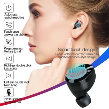 AERBOS Brezžične Slušalke Bluetooth 5.0 Slušalke Nepremočljiva Čepkov S 3000 Mah Moči Banke Hi-fi Stereo Slušalke Fone De Ouvido