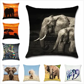 Afrika Živali slon art natisne blazine pokrov Dekor Stol, kavč sedež avtomobila Dekoracijo prevleke Domači hiši soba prijatelj darilo