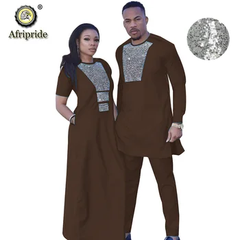 Afriška Oblačila za Par Obleka Ženske obleke + Moški Obleko Dashiki Tiskanja Obleko Dashiki Srajce Ankara Hlače AFRIPRIDE S20C002