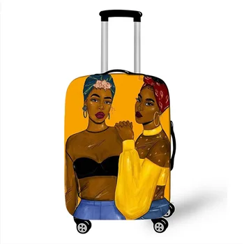 Afriške dekle prtljage kritje Afro ženske prtljage zajema Potovalni Pripomočki elastična voziček kovček kritje za 18-32 palčni
