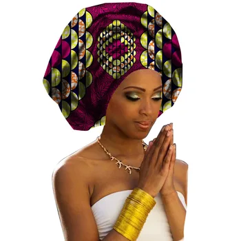 Afriške Vosek Tkanine Turban Dashiki Šali, Ankara Bonnets Pribor Bandanas Lady Hidžab Šal, Kapo In Dolg Rep Skp Južna Afrika