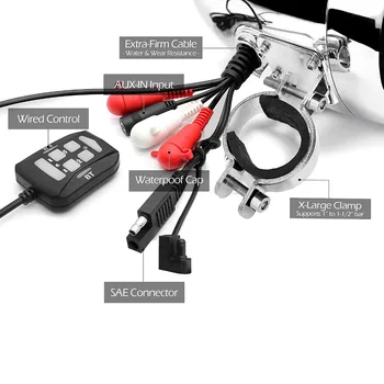 Aileap SPK400Q 4 Channel 4.5 Palčni Motocikel Bluetooth Zvočnik 1200W Ojačevalnik Stereo Audio Sistem z MP3 AUX za ATV UTV ČOLN