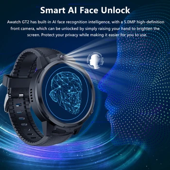 ALLCALL Awatch GT2 Smartwatch 4GB 32GB Obraz ID IP67 Vodotesna GPS Srčni utrip 5.0 MP Dual Camera Bluetooth Smart Gledajo Moški Ženske