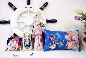 Anime Alice Ali Alice Dvig Airi Mini Dakimakura Keychain Blazino Viseči Okras pašček za Telefon Pašček 1PCS