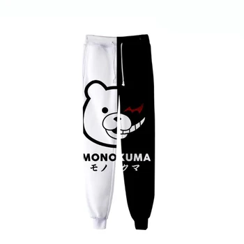 Anime Danganronpa Monokuma 3D Joggers Hlače Moški/Ženske Hlač Hip Hop Sweatpants črno beli medved Cosplay Kostumi