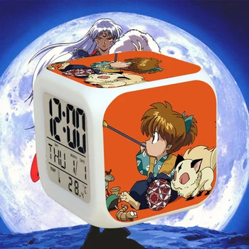 Anime Inuyasha Igrače LED Dotik Multi-funkcijo Risanka Budilka Sedem Barve Noč Watch Ura Led Ventilatorji Otroci Otrok Darilo