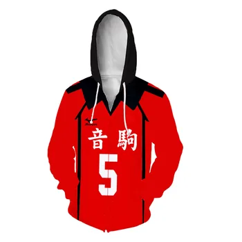 Anime Kenma Kozume Cosplay Hoodie Tshirt 3D Tiskanih Poliester Haikyuu Kostum Šport za Jesen Pomlad