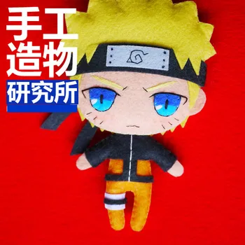 Anime Naruto Uzumaki 12 cm Keychain Ročno Materical Paket Igrače Mini Lutka Polnjene Plišastih #4287 Otrok Darilo