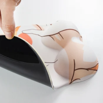 Anime Seksi Prsi Dekle 3D Mouse Pad Ergonomska Mehko Silicijev Gel Gaming Mousepad z Zapestje Podporo Živali Miško Mat Za PC blazine
