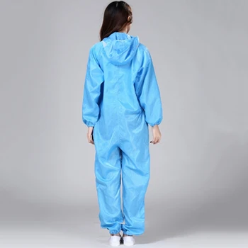 Anti-Statični Kombinezon Hooded brez Prahu Jumpsuit Tovarne, Delavnice Moški Ženski Stroj Dela na Splošno Zaščito obleke Plus Velikost 4XL