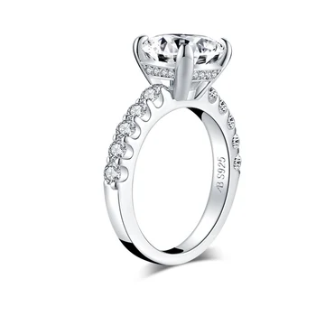 ANZIW 925 Sterling Srebro 3ct Blazine Cut Halo Zaročni Prstan Simulirani Diamantno Poroko 9x9mm Poročni Prstan Nakit Darilo