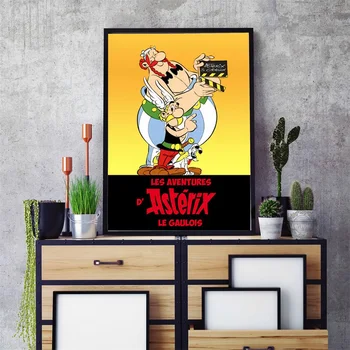 Asterix Francija Klasičnih Strip Art Barvanje Svile Platno Plakat Steno Doma Dekor