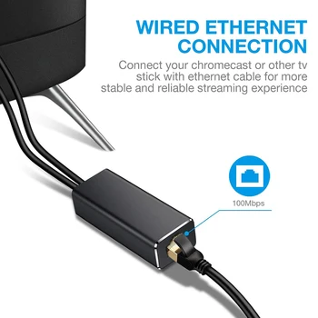 Avdio priključek Mikro USB na priključek RJ45 Ethernet Adapter za Amazon Ogenj TV Palico Google Domov Mini Chromecast Ultra 2 1 USB Napajanje