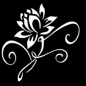 Avto Nalepke Lotus Art Risanka za Celotno Telo, Dekoracijo Decals Rastlin, Cvetja Avto Nalepke Nepremočljiva zaščito pred soncem, Črna/bela,17 cm*17 cm