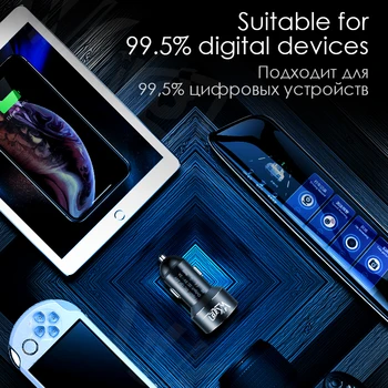 Avto Polnilnik Hitro Polnjenje za iPhone 11 XS XR 3A Max Dvojno USB LED Digitalni Zaslon Za Huawei Xiaomi Telefon Samsung Tablični Polnjenje