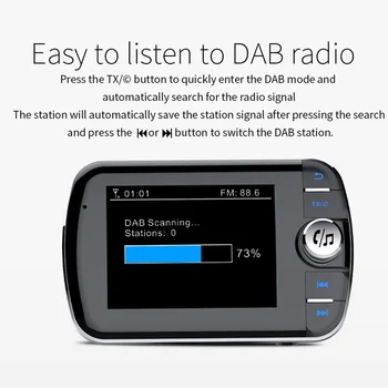 Avto Radio DAB+ Radijski Sprejemnik Digitalni radiodifuzni Sprejemnik z UKV-Oddajnik Pretvornik Plug and Play Adapter USB-Polnilnik