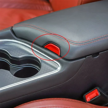 Avto Rdeče ABS Armrest Škatla za Shranjevanje Stikalo Gumb za Kritje Trim Fit Za Dodge Challenger 2016 2017 2018 2019
