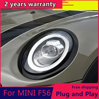 Avto Za obdobje 2013-2018 Mini F56 cooper žarometi Za F56 VSE LED svetilko glavo Angel eye led DRL prednji luči Bi-led Objektiv dinamičen zavoj