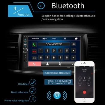Avtoradio 2 Din Mp5 Predvajalnik, Bluetooth za Prostoročno uporabo Zaslona na Dotik Auto Radio Obratno Sliko Podporo Pogled od Zadaj Kamero Mirrorlink 7018b
