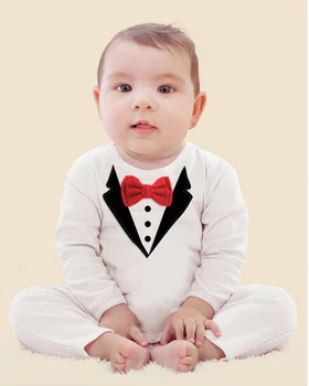 Baby Fantje, Gospod Slog Newborn Baby One-piece Jumpsuit Baby Fantje, igralne obleke s pravim Lokom Dojenčka Luštna Obleka