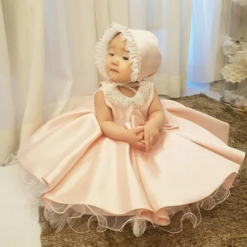 Baby Girl Obleke Za Stranke In Poroka Beaded Lok Princesa Baby Dekleta Til krst Krst 1st Birthday Princess Obleke Žogo
