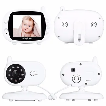 Baby Kamera bebe lloron monitor 3,5-palčni LCD-IR Nočno vizijo 2 način Avdio Lullabies Temperaturni senzor Video ON/OFF