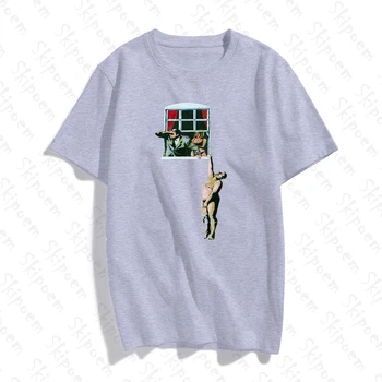 Banksy Humoristične Umetnosti T-shirt Moških Hip Hop Letnik Harajuku 2020 Nove Priložnostne Smešno Bombaža, Kratek Rokav, 8 Barv Ulične Oblačila