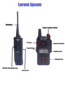 Baofeng UV-9R PLUS Walkie Talkie 10W Nepremočljiva UHF VHF Radio Ham CB Radijska Postaja HF / Oddajnik UV9Rplus Dva Načina Radio