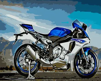 Barvanje Z Številkami DIY Dropshipping 40x50cm Modra off road motocikla še Vedno življenje Platno Poročno Dekoracijo slikah Darilo