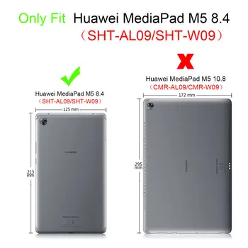 Barvita Risanka Vzorec velja Za Huawei MediaPad M5 8.4 palčni SHT-W09 SHT-AL09 Tablet PU Usnje TPU mehko Kritje Kože funda + Pen