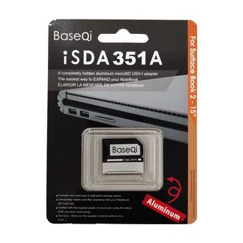 BaseQi Aluminija Prikrite disk Micro SD/TF kartice ac Razširitev Pomnilnika SD Card Reader za Microsoft Surface Knjiga 2 15