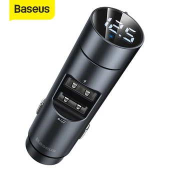 Baseus Avto Polnilec Brezžične MP3 Bluetooth 5.0 Dvojno USB 3.1 Hitro Polnjenje Z Digitalnim prikazom Vžigalnik za iPhone 11 X