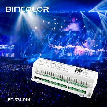 BC-624-DIN Nov 24 CH DMX512/8-bitne/16-bitno DC12V-24V RJ45 Povezavo LED RGB/RGBW Trakovi, Žarnice Dekoder