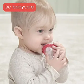 BC Babycare Baby Toddlers Zob Pomirja Vrtenja FDA Odobrila Silikonski Teether Zgradili-v-1 Klopotec Več Točk Teethers Igrače